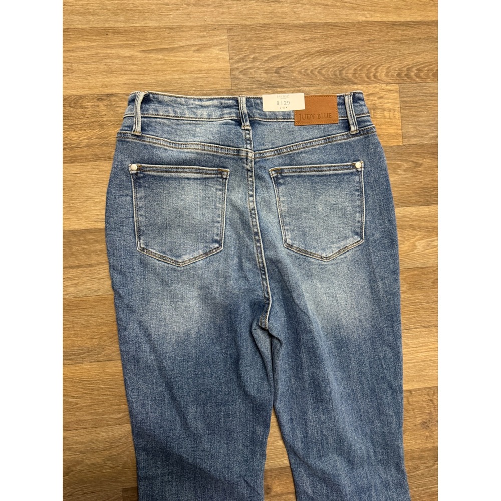 Judy Blue American Flag Flare Jeans High Waist Med Blue Print Size 9/29 - Picture 5 of 6